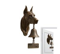 Timbre de cena al aire libre - Timbre de cabeza de perro, timbre de bienvenida de granja vintage | Puerta de entrada cobertizos de jardín, cabaña, apartamento de retiro, lugares de boda, patio, porche