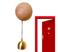 Timbre de comerciante - Latón y madera, Ø 5,5 cm Timbre magnético | Campana de apertura de puerta colgante decorativa, fijación fuerte para oficina en casa, tienda y tienda, regalo de inauguración de