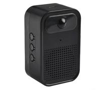 Timbre de inducción con grabación de voz, timbre Ding Dong ajustable de 3 volúmenes, rango de sensor de 5-6 m, ángulo de visión de 120°, funciona con pilas para H (negro)