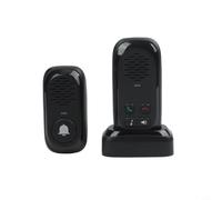 Timbre de intercomunicación inalámbrico de largo alcance hasta 300 m, IP impermeable al aire libre, altavoz para el hogar, comunicación de voz clara para familia, ancianos y niños (negro)