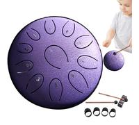 Timbre de lluvia con tambor de acero, tambor de lluvia para jardín | 11 notas Tambor de meditación para instrumento a,Tambores de lengua de acero, tambores de handpan, instrumentos p