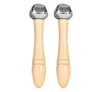 Timbre de madera de juguete - 2 piezas sonajero de madera con cascabeles manuales, sonajero de desarrollo rítmico, para guardería, camping, escuela, fiesta cumpleaños reuniones casa