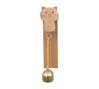 Timbre de madera para puerta de gato, timbre adhesivo de gatito, campana decorativa de madera para entrada, jardín, campanilla de viento rústica para decoración del hogar, patio, alerta de entrada