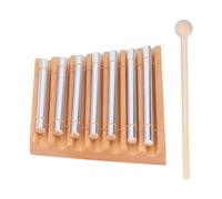 Timbre de Mano de 7 Tonos, Campana de Meditación de Aleación de Aluminio y Madera de Haya, Campanas de Percusión con Mazo para Yoga, Atención Plena y Gestión del Aula