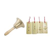 Timbre de mano de madera y cobre y castañuela instrumento de percusión musical