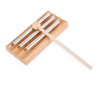 Timbre de meditación de energía, timbre de sonido curativo de 3 tonos, instrumentos de percusión de madera con mazo para atención plena, meditación, relajación, yoga, curación, alivio del estrés y la