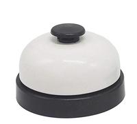 Timbre de Mesa, Timbre de recepción, Campana de recepción, Campana Metal para Hotel, Bar, Restaurante, Cocina, Escuela, recepción, o Campanas Entrenamiento para Mascotas, (1 x Blanco)