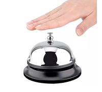 Timbre de mesa - Timbre recepción de Hotel - Timbre Clasico de Acero para Llamadas de Servicio - Metálico Plata
