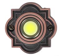 Timbre de metal bronce con cable con luz LED, timbre de entrada de hierro resistente a la intemperie para sistema de seguridad del hogar, CC 12-24 V