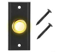 Timbre de metal pulsador, impermeable LED iluminado Timbre, para pared de estuco y madera, para sistemas de timbre de bajo voltaje