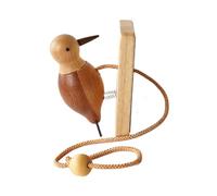 Timbre de pájaro carpintero - Golpeador para puerta con forma de pájaro carpintero | Llamativo timbre antiguo y creativo de entrada frontal de madera hecha a mano