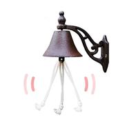 Timbre de pared de hierro fundido, estilo retro decorativo, bonito diseño de búhos, accionable manualmente | Timbre de pared vibrante, para interior y exterior, para jardín, hogar y jardín, incluye