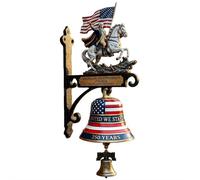 Timbre de pared del 250 aniversario - George Washington a caballo, timbre patriótico de resina para porche, hogar, jardín, decoración del día de la independencia y regalo militar histórico