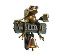 Timbre de puerta, bonito letrero de bienvenida de rana, adorno de resina, decoración al aire libre para oficina, patio, camino, pared, tienda, dormitorio, cafetería, porche, jardín, restaurante