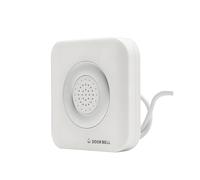 Timbre de Puerta con Cable 12V DC - Zumbador y Avisador Ding Dong 90dB - Timbre Interior para Casa, Tienda, Oficina y Control de Acceso - Carcasa ABS Ignífugo (Blanco, Superficie)