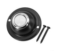 Timbre de puerta con cable de metal constante que se adapta a tener luz LED redonda frontal y diseño montado en la pared de larga duración, repuesto para puerta de entrada, botón negro 15