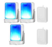 Timbre de puerta con flash fuerte con 7 colores de luz brillante y 4 volúmenes, timbres inalámbricos 183 metros, en casa/oficina, adecuado para ancianos, personas con discapacidad auditiva, 2