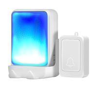 Timbre de Puerta con Flash Sonoro con 7 Colores de Luz Brillante y 4 Volúmenes, Timbres Inalámbricos 183 metros, en Casa/Oficina, Adecuado para Personas Mayores, Personas con Discapacidad Auditiva