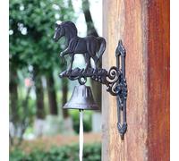 Timbre de Puerta de Hierro Campana Extragrande De 11cm Timbre De Puerta De Hierro Fundido, Letrero con Caballo, Campana para Mesa De Picnic, Timbre De Pared para Patio Villa