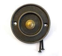 Timbre de puerta de hierro fundido de estilo industrial, 80 mm, estilo antiguo, con cable, herrajes tradicionales para puerta delantera