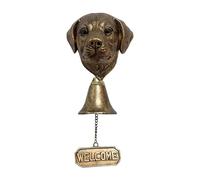Timbre de puerta de metal con texto en inglés "Basset Hound Welcome" para decoración de Navidad 2025
