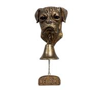 Timbre de puerta de metal con texto en inglés "Basset Hound Welcome" para decoración de Navidad 2025