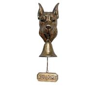 Timbre de puerta de metal con texto en inglés "Basset Hound Welcome" para decoración de Navidad 2025