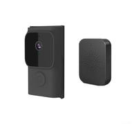 Timbre de puerta de video inteligente, cámara inalámbrica WiFi con timbre para control para Tuya, comunicación bidireccional de alta definición (negro)