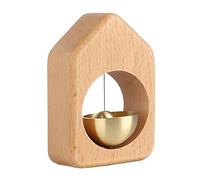 Timbre de puerta : dispositivo de timbre de madera, mecanismo de timbre manual, acabado de latón duradero, reproducción de sonido encantador | para venta al por menor, oficina en casa