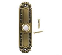 Timbre de puerta impermeable con cable de 5.1 pulgadas, botón de metal resistente con luz LED iluminada para puertas delanteras y traseras, acabado de bronce antiguo