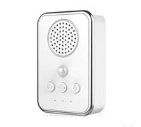 Timbre de puerta inalámbrico con sensor de movimiento con grabación de bricolaje, detector PIR para tienda de seguridad en el hogar, color negro, 8,5 cm (carga (blanco)
