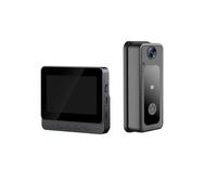 Timbre de Puerta Inalámbrico Tuya con Intercomunicador, Visión Nocturna, HD, Pantalla LPS de 4,3 Pulgadas, Cámara de Seguridad Inteligente, Timbre
