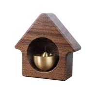 Timbre de puerta, timbre de puerta de entrada - Campana de comerciante de madera magnética con campana de latón - Campanas de viento japonesas hechas a mano, adorno de puerta adjunto para tienda y hog
