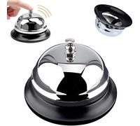 Timbre de Recepción,Campana de Servicio Campana de Escritorio con Acabado Cromado de Acero Inoxidable Timbre de Mesa para Hoteles Cocina Escuelas Restaurantes Áreas 8.5 * 5.5CM
