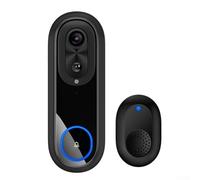 Timbre de video 1080P inalámbrico IP65 Protección Wi-Fi de doble banda para tuya App Intercomunicador inteligente compatible con audio bidireccional fácil de instalar negro gran angular para Android y