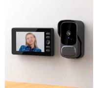 Timbre de vídeo, cámara de pantalla inalámbrica de 4.3 pulgadas con conexión de 2.4 G, intercomunicador bidireccional sin necesidad de taladrar