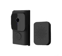 Timbre de video conectado WiFi inteligente que ofrece funciones de comunicación de audio bidireccional en casa (negro)