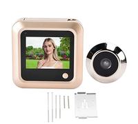 Timbre De Vídeo De 2,4 Pulgadas, Visión Nocturna, Mirilla, Visor De Puerta con Cable, Gran Angular De 145 °, HD, Antirrobo, Visor De Puerta Digital Dorado para El Hogar Y La Oficina