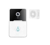 Timbre De Vídeo Inalámbrico, Cámara WiFi, Seguridad Inteligente Visual, Visión Nocturna, Audio 2 Vías For Monitor Casa, Teléfono Puerta Pantalla Clara Protección Todo Tipo Clima(White No battery)