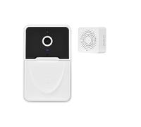 Timbre De Vídeo Inalámbrico, Cámara WiFi, Seguridad Inteligente Visual, Visión Nocturna, Audio 2 Vías For Monitor Casa, Teléfono Puerta Pantalla Clara Protección Todo Tipo Clima(White With battery)