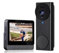 Timbre de video inalámbrico de 4.3 pulgadas, timbre de video inteligente con audio bidireccional de visión nocturna con detección de movimiento, sistema de monitor de intercomunicador de puerta