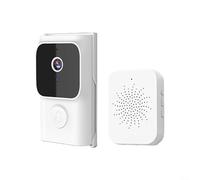 Timbre de video inteligente con cable con funcionalidad de intercomunicador de voz para mejorar la seguridad del hogar (blanco)