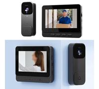 Timbre de video inteligente con pantalla de 4.3 pulgadas, sistema de intercomunicación HD inalámbrico para seguridad del hogar, fácil instalación, no requiere taladrar