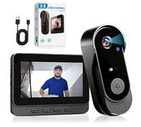 Timbre de video X8, cámara inalámbrica Bluetooth 2026 con audio bidireccional, ángulo de 170°, pantalla de 4.3 pulgadas, clasificación impermeable IPx65 para exteriores, visión nocturna, no necesita