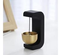 Timbre de viento magnético hecho a mano para puerta de cobre puro, adorno recordatorio de entrada para seguridad y decoración del hogar, sonido relajante, decoración de jardín, plateado (D)