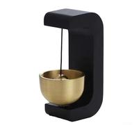 Timbre de viento magnético para puerta con cobre puro para anillo, combinando artesanía artesanal y práctico recordatorio de puerta con efectos de sonido relajantes (D)