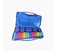 Timbre de xilófono metalófono glockenspiel cromático, 25 teclas de colores con funda y mazas, instrumento musical (azul)