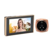 Timbre Digital LCD de 4, 5 Pulgadas, Timbre Electrónico con Mirilla de Ojo de 135 Grados, Cámara con Mirilla de Detección de Cuerpo Humano con Visión Nocturna en Color de 1080P para Puerta(gold)