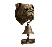 Timbre en forma de perro, timbre de puerta de hierro fundido con letrero de bienvenida, timbre de resina con temática de animales, decoración de pared para entrada interior, tienda de negocios, puerta