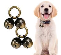 Timbre extra fuerte para collar de gato y perro, rastreador de mascotas y cetrería, dijes de latón duradero con cierre de mosquetón giratorio (bronce y negro, paquete de 2)